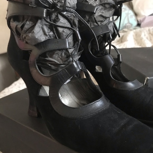 Vintage Via Spiga Suede with leather straps booty - Picture 7 of 8